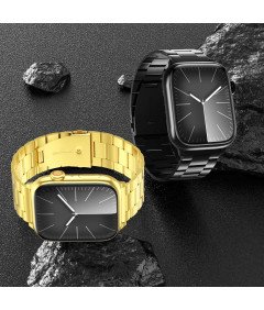 Trak za Apple Watch Steel nastavljiv 42-49 mm črno zlato 2 kosa