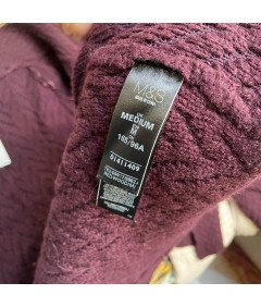 Marks&Spencer Kardigan Damski Ciepły Wygodny Stylowy Bordowy M