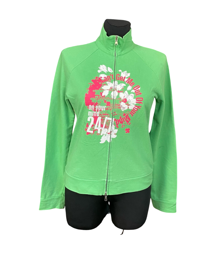 United Colors of Benetton Bluza Rozpinana Bez Kaptura Damska Zielona Rozmiar M