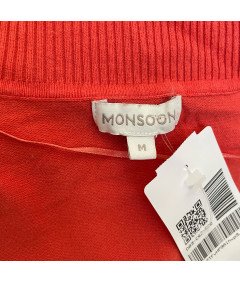 MONSOON Kardigan Damski Ciepły Wygodny Stylowy Czerwony Rozmiar M