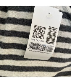 Zara Kardigan Damski Ciepły z Guzikami Stylowy Biało Szary w Paski Rozmiar M