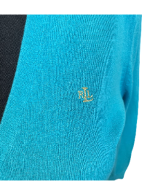 Ralph Lauren Kardigan Damski Ciepły Wygodny z Guzikami Niebieski Rozmiar S