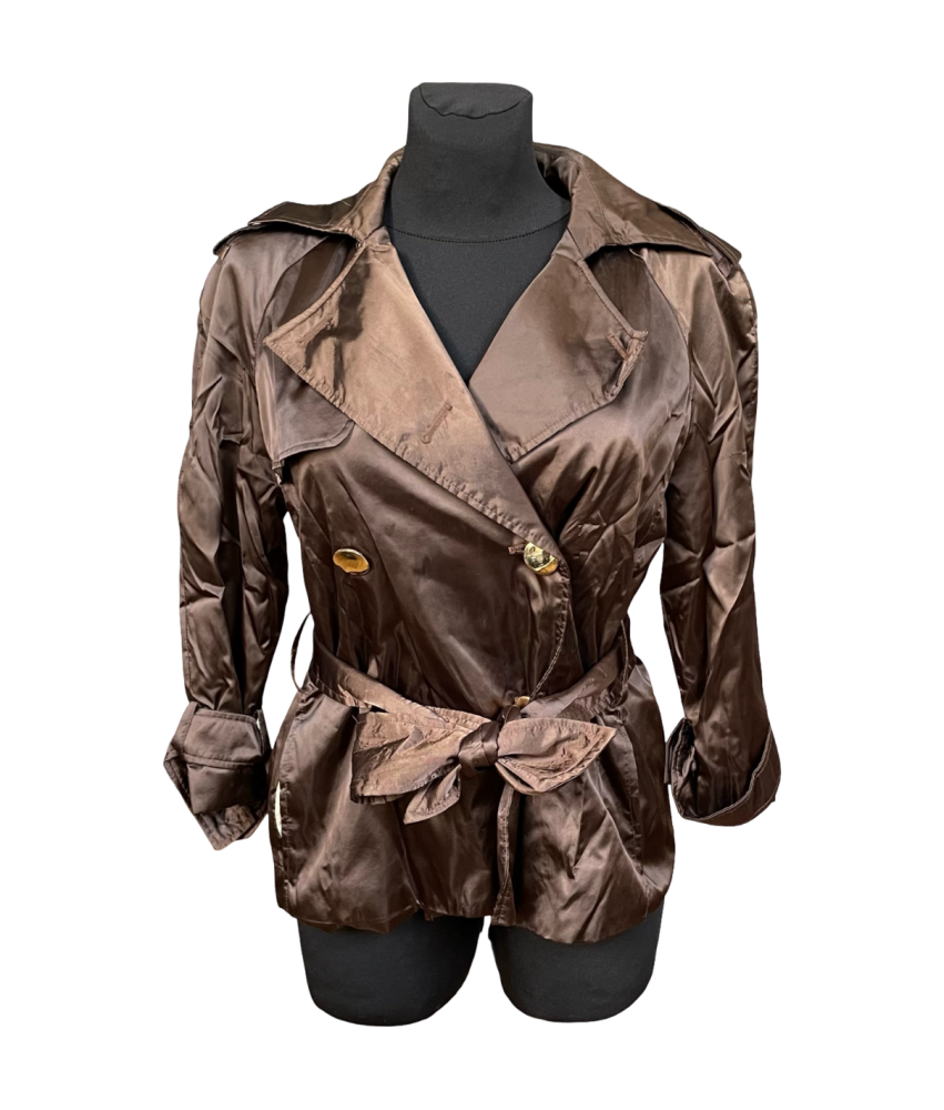 Zara Ženski kratek plašč s pasom Elegantno Elegantno udobno rjava velikost L