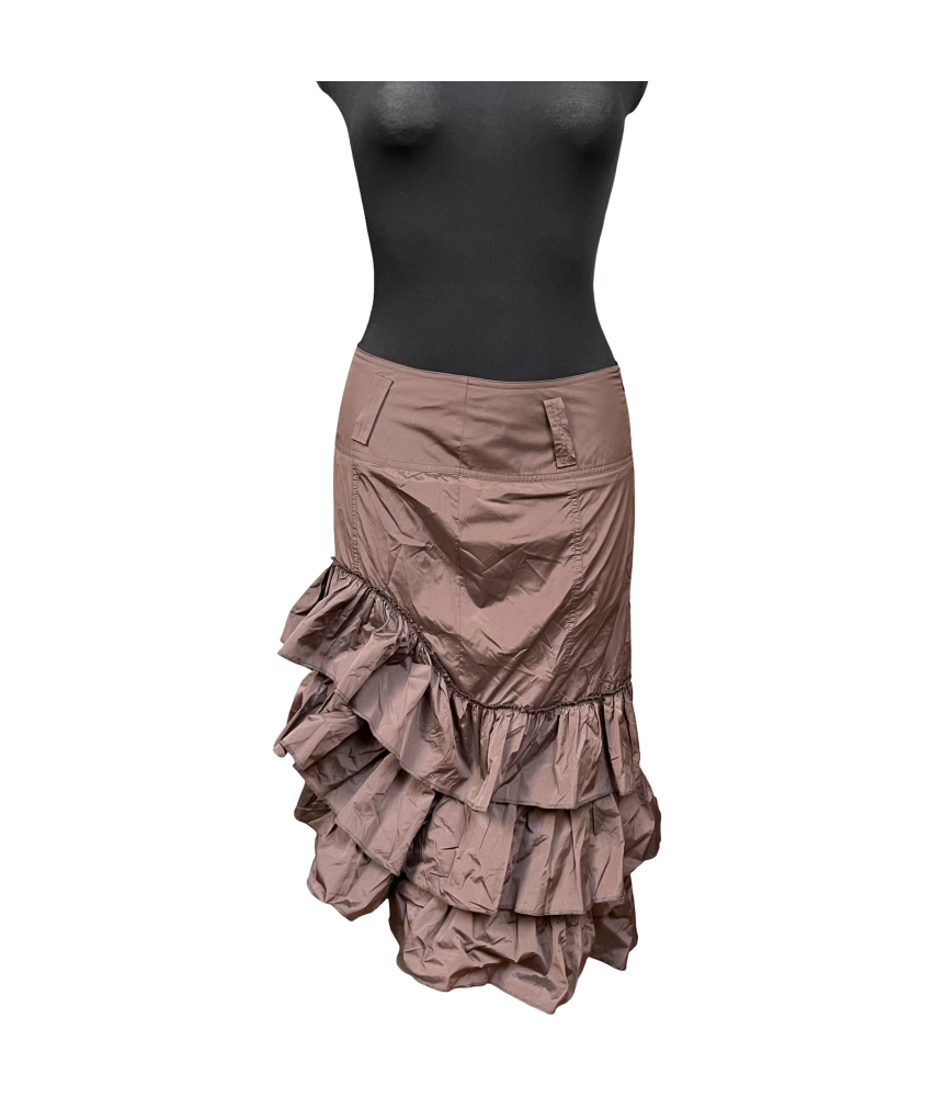 AIRFIELD Spódnica Midi Wygodna Stylowa Elegancka Brązowa Rozmiar 38