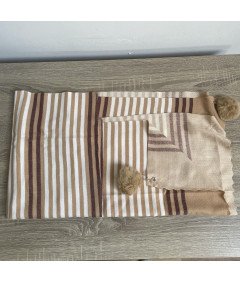 SWAT PANY Damski Szal Pashmina, Suknia Wieczorowa - Brązowo-Biały