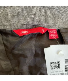 edc Spódnica Midi Wygodna Stylowa Elegancka z Kieszeniami Szara Rozmiar 38