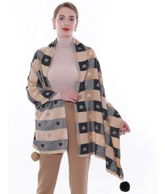SWAT PANY Damski Szal Pashmina, Suknia Wieczorowa - Brązowy w Serca