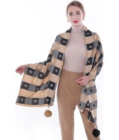 SWAT PANY Damski Szal Pashmina, Suknia Wieczorowa - Brązowy w Serca