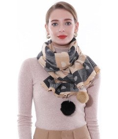 SWAT PANY Damski Szal Pashmina, Suknia Wieczorowa - Brązowy w Serca