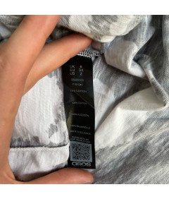 asos Obleka do kolen Udobna elegantna brez rokavov črno-bela velikost 34