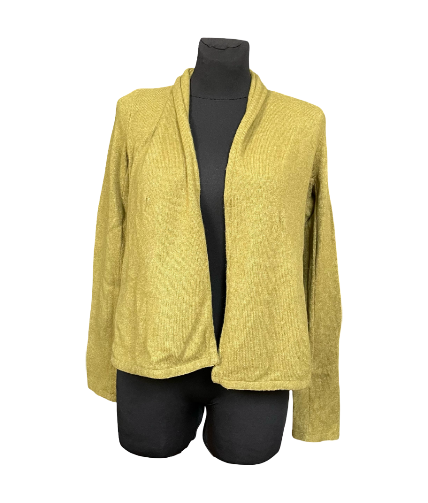 Laura Ashley Kardigan Damski Ciepły Wygodny Stylowy Żółty Rozmiar 38