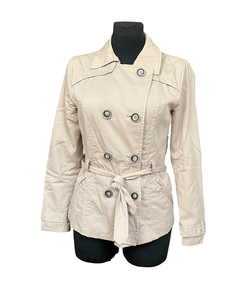 only Płaszcz Damski Krótki Stylowy Elegancki Wygodny Biały Rozmiar S