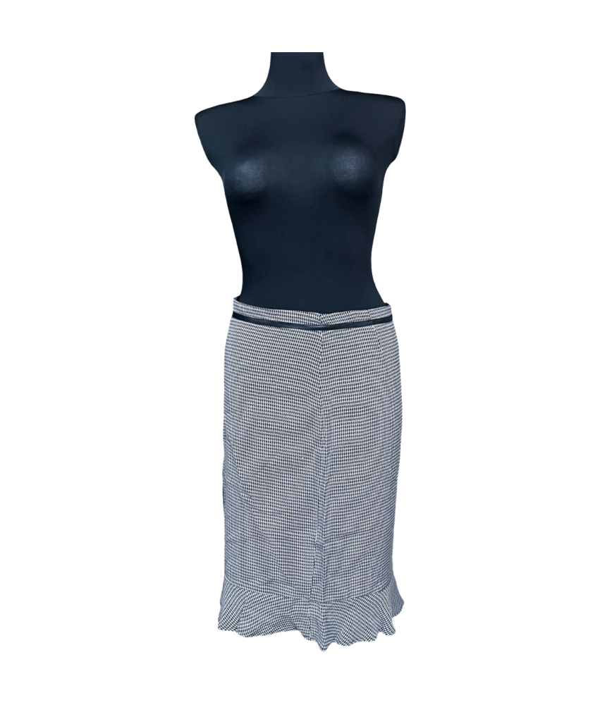 MNG Spódnica Midi Wygodna Stylowa Wytrzymała Czarno Biała Rozmiar 40