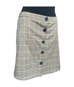 24COLOURS Spódnica Midi Wygodna Stylowa Elegancka Żółta w Kratkę Rozmiar L