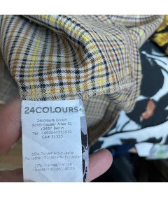 24COLOURS Spódnica Midi Wygodna Stylowa Elegancka Żółta w Kratkę Rozmiar L