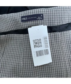 Marks&Spencer Spódnica Midi Wygodna Stylowa Wytrzymała Biało Czarna Rozmiar 44