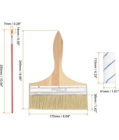 Sourcing Map Komplet za Barvanje 10 Kosov Valjček Čopiči Mešalnik