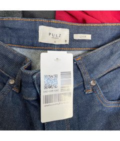 PULZ Ženske udobno Denim hlače elegantno mornarsko modra velikost 30