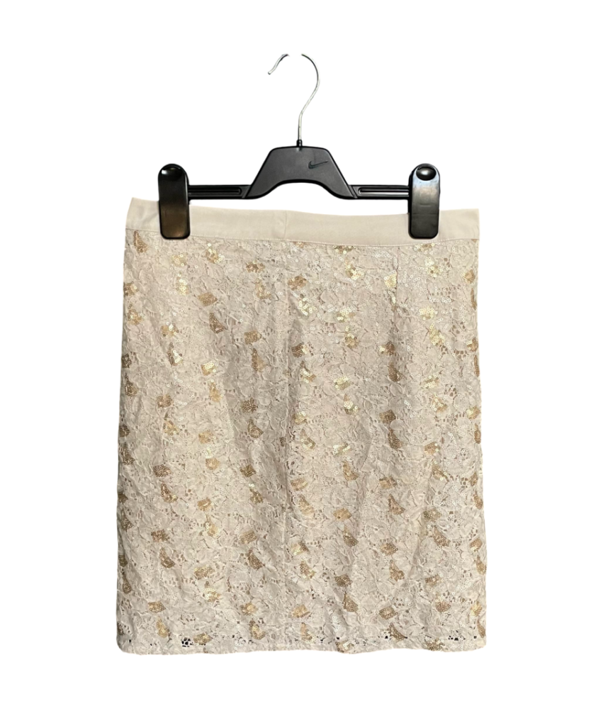 Spotlight by Warehouse Spódnica Midi Wygodna Elegancka Stylowa Beżowa Rozmiar 36