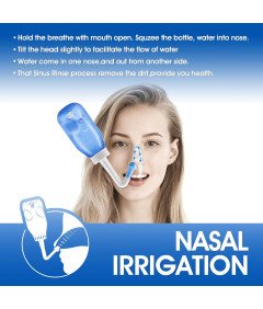 Komplet za izpiranje sinusov 300 ml + 30 soli, za odrasle in otroke - Waterpulse