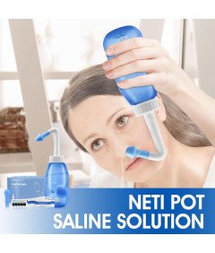 Zestaw do Płukania Zatok dla Dorosłych i Dzieci 300 ml 30 Paczek Soli