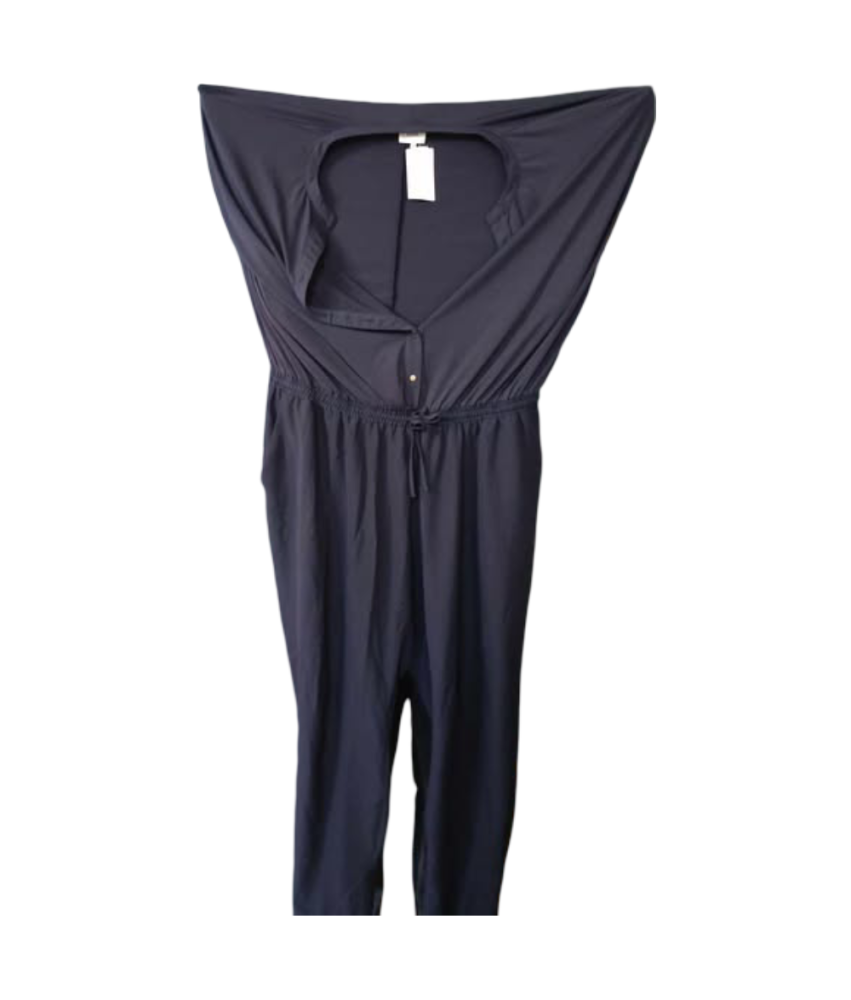 Zizzi kratkimi rokavi obleko udobno lahka mornarsko modra Plus velikost XL