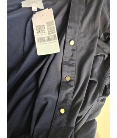 Zizzi kratkimi rokavi obleko udobno lahka mornarsko modra Plus velikost XL