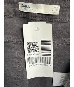 Zara Ženske udobne hlače iz džinsa Elegantna siva 38
