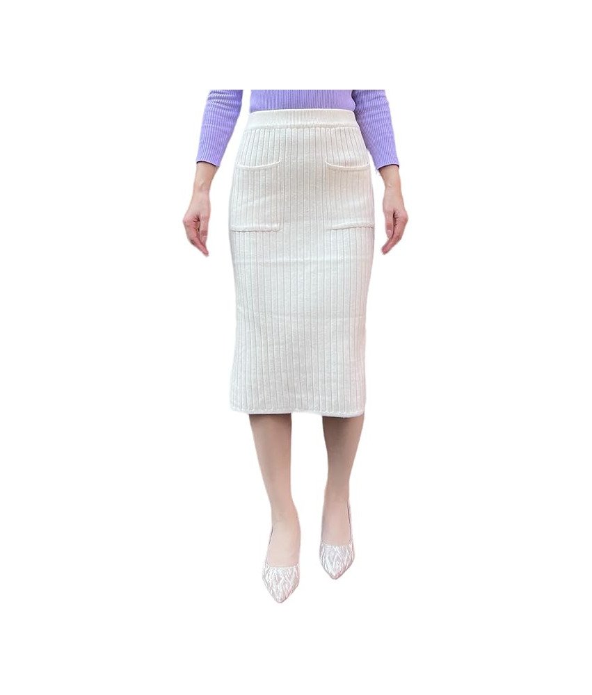 BETYFUL Elegancka Spódnica Dzianinowa, Rozmiar EU 30-40 XS-M, Beżowa