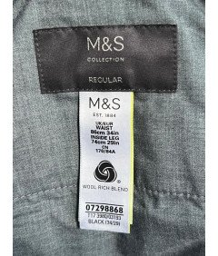 Moške hlače Marks and Spencer Udobne elegantne elegantne črne 34/29