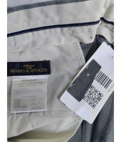 Moške hlače Marks and Spencer Udobne Elegantne Elegantne Elegantne Sive 48