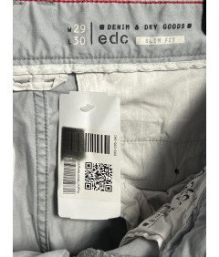 edc Moške udobne elegantne hlače iz džinsa Bela 29/30