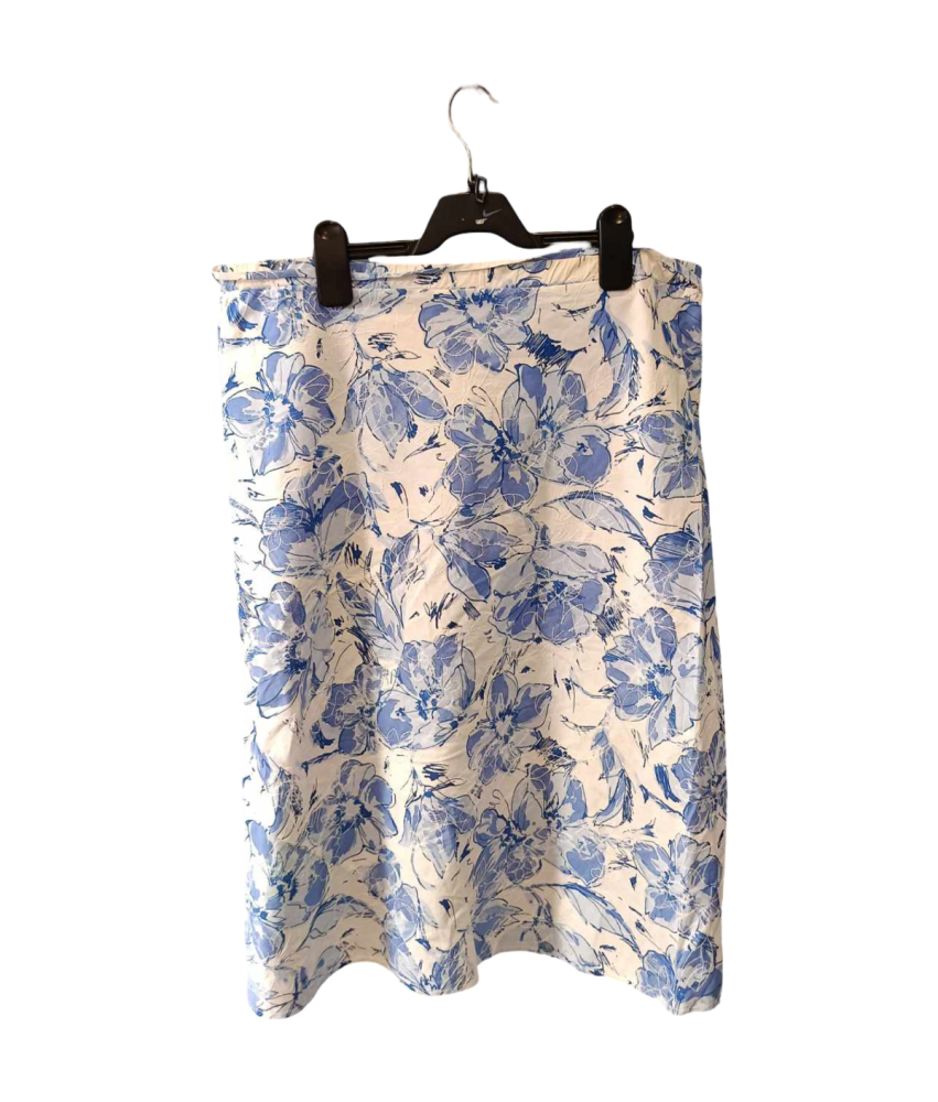 Marks and Spencer Midi krilo Elegantna bela z modrimi cvetovi 27