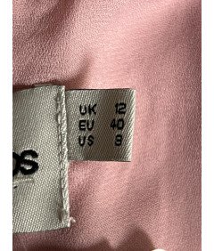 asos Dolžina kolena obleka Elegantno kratkimi rokavi roza Velikost 40