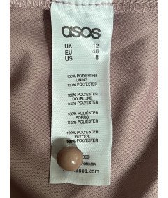 asos Dolžina kolena obleka Elegantno kratkimi rokavi roza Velikost 40