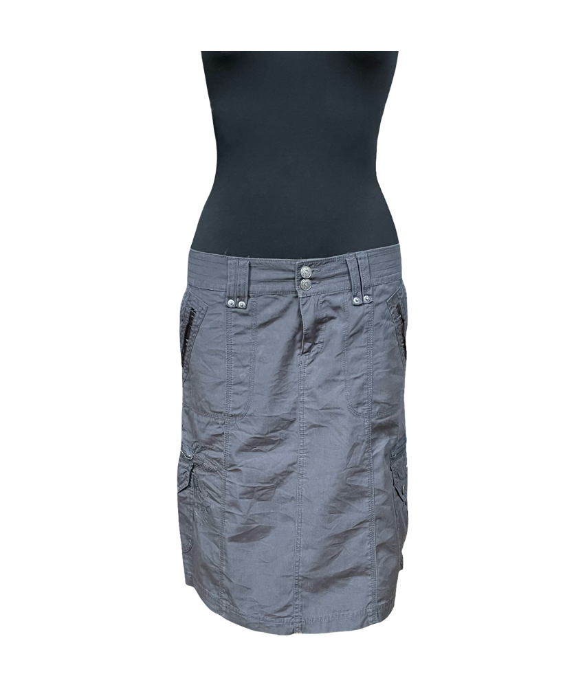 ESPIRIT Spódnica Midi Wygodna Stylowa z Kieszeniami Szara Rozmiar 38