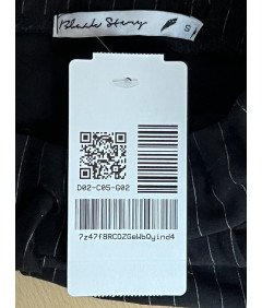 Black Stery Ženske hlače Udobne elegantne črne v beli ravne S