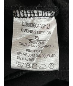 Black Stery Ženske hlače Udobne elegantne črne v beli ravne S