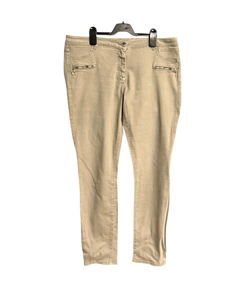 Zero Ženske hlače Udobne elegantne Denim Beige 44