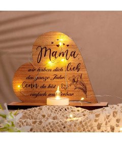 Weewooday Leseno borovo srce s svečo LED in lučkami za božično drevo