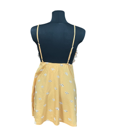 asos Sukienka Przed Kolano Stylowa Bez Rękawów Żółta Rozmiar 36