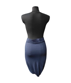 SET Spódnica Midi Wygodna Stylowa Elegancka Granatowa Rozmiar S