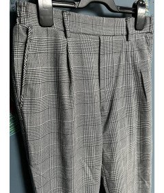 Bershka Spodnie Męskie Wygodne Stylowe Eleganckie w Kratkę Szare M