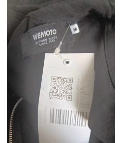 WEMOTO Elegantna elegantna obleka do kolen z ovratnikom črna M