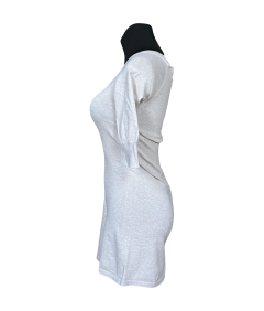 Mango Sukienka Przed Kolano na Krótki Rękaw Stylowa Biała Rozmiar S