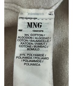 Mango Sukienka Przed Kolano na Krótki Rękaw Stylowa Biała Rozmiar S