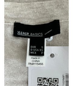 Mango Sukienka Przed Kolano na Krótki Rękaw Stylowa Biała Rozmiar S