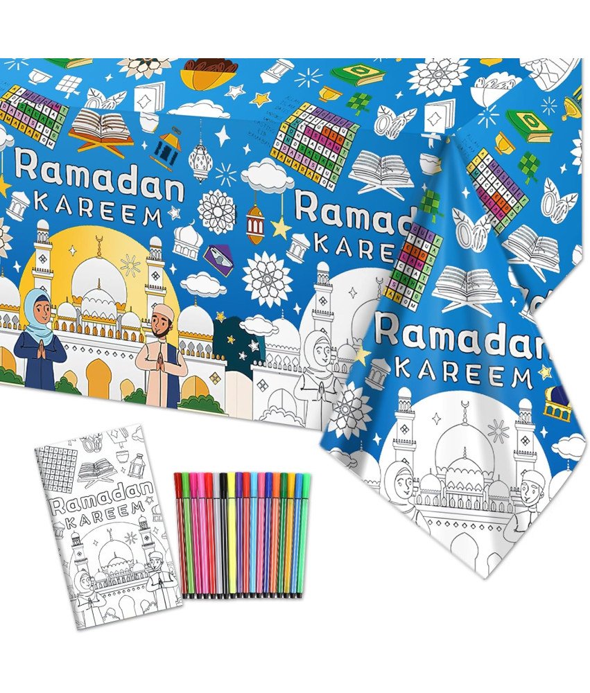 DPKOW Kreatywny Obrus do Kolorowania na Ramadan, 180 x 120 cm