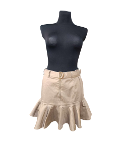 River Island Spódnica Midi Wygodna Stylowa z Paskiem Brązowa 38