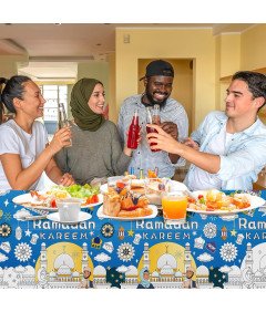 DPKOW Kreatywny Obrus do Kolorowania na Ramadan, 180 x 120 cm